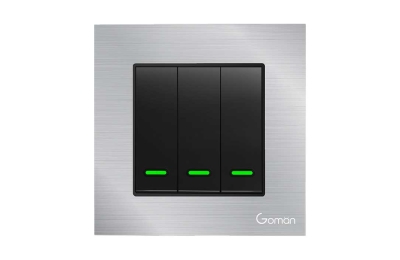 Công tắc đèn Zigbee mặt nhôm 3 nút GOMAN GM-Z1G86-313S/B/G