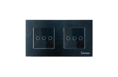 Công tắc đèn thường mặt đôi 3 nút GOMAN GM86-N2DB3S/B/G