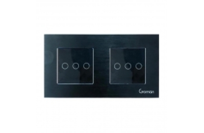 Công tắc đèn thường mặt đôi 3 nút GOMAN GM86-N2DB3S/B/G