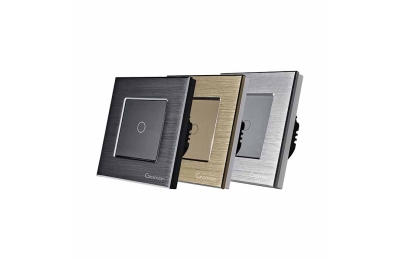 Công tắc đèn thường mặt nhôm 1 nút GOMAN GM-N1G86-231S/B/G