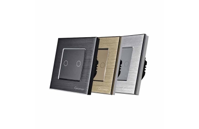 Công tắc đèn thường mặt nhôm 2 nút GOMAN GM-N2G86-232S/B/G